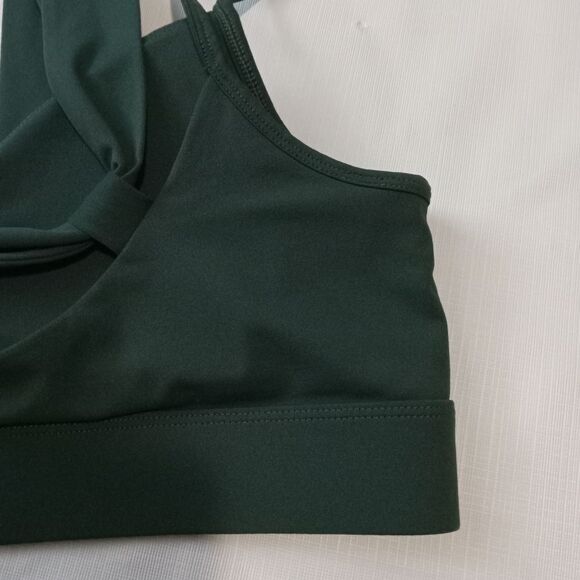 Fabletics Nola Dark Pine Low Impact Tie Around Padded Sports Bra Women's Large - Picture 13 of 13
